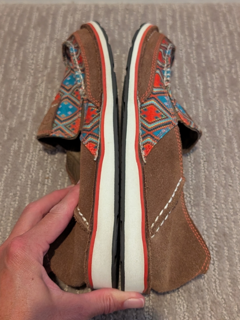 Red and Blue Southwestern/Aztec/Geometric Ariat Cruisers - Picture 4 of 6